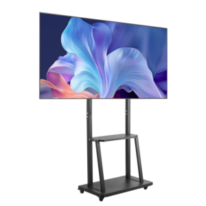 #WK 04-47 Black Flat Panel Mobile TV Stand for 32″ – 75″ TV with 90 Degree Rotation