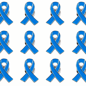 #YS 05-01 Blue Colon Cancer Awareness Metal Ribbon Pin - 12PCS