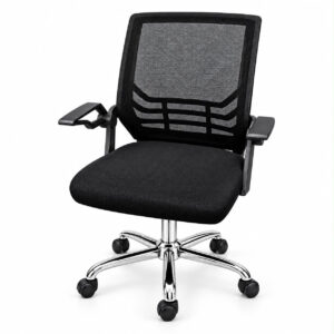 MCO28N- Black Mesh Office Chair with Adjustable Arms